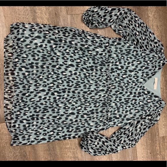 Loft Size Medium Petite Leopard Print V-Neck Swing Dress - Picture 6 of 6